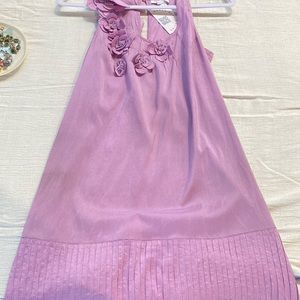 Calypso St. Barth Calypso Dress in raw silk with appliqué flowers